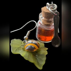 Leaf and Bee Earrings